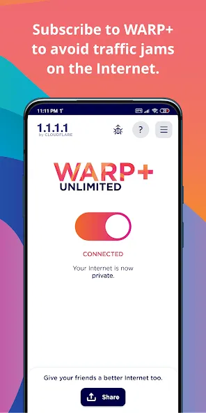 1.1.1.1 + WARP: Safer Internet — скриншот 2