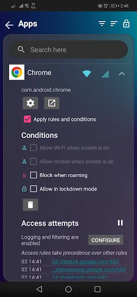 InternetGuard No Root Firewall — скриншот 2