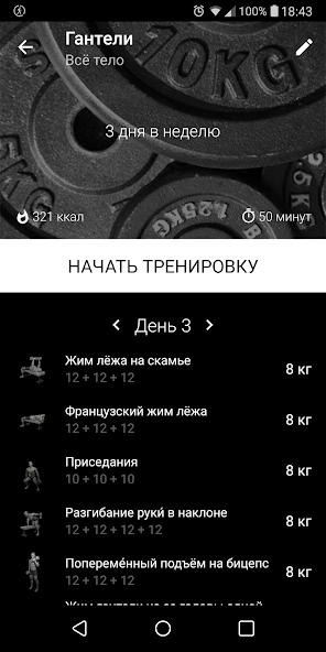 Гантели. Тренировка дома — скриншот 1