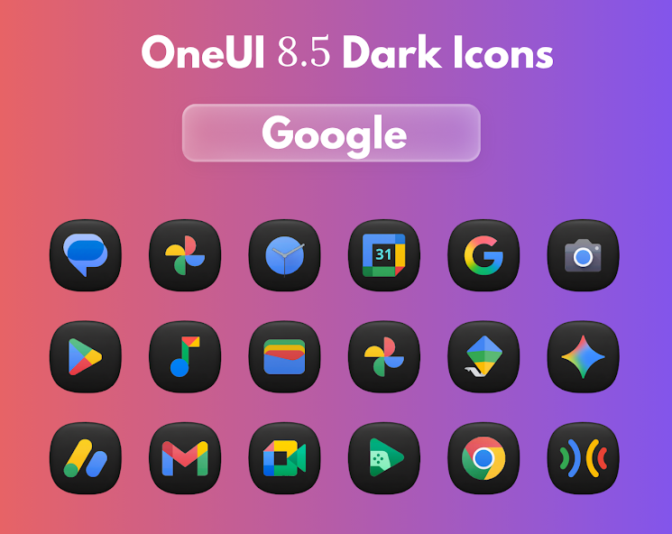 Скриншот приложения OneUi 8.5 Dark Icons — скриншот 2