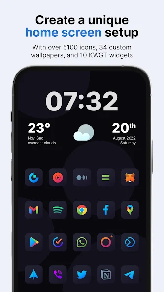 Скриншот приложения Nova Dark Icon Pack — скриншот 1