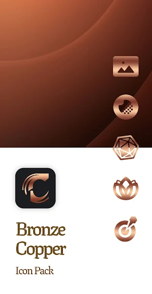 Скриншот приложения Bronze Copper Icon Pack — скриншот 1