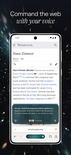 Скриншот приложения Comet: AI Browser & Assistant — скриншот 1