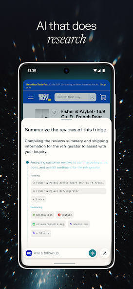 Скриншот приложения Comet: AI Browser & Assistant — скриншот 2