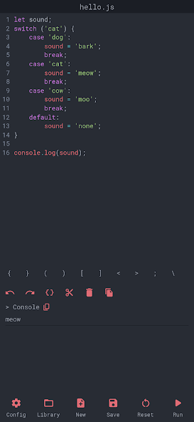 Скриншот приложения JavaScript Editor — скриншот 1