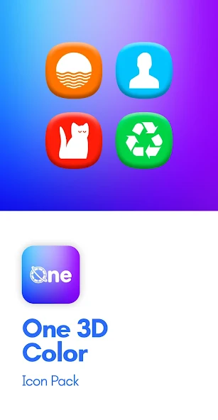 Скриншот приложения One 3D Color Icon Pack — скриншот 1