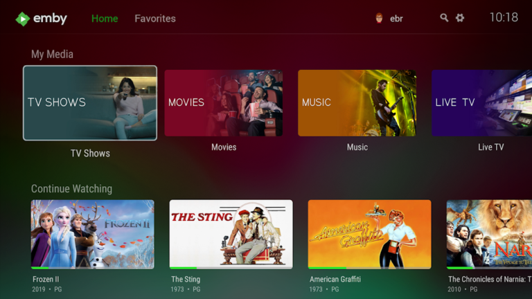 Скриншот приложения Emby for Android TV — скриншот 1