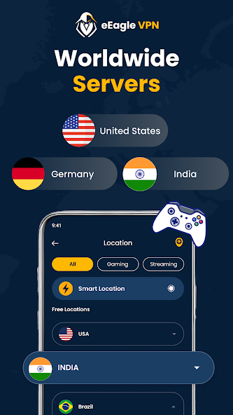 Скриншот приложения eEagle VPN Secure Proxy Master — скриншот 2