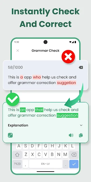Скриншот приложения Glance: AI Grammar & VoiceType — скриншот 2