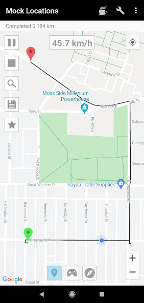 Скриншот приложения Mock Locations (fake GPS path) — скриншот 1