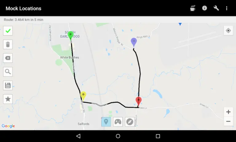 Скриншот приложения Mock Locations (fake GPS path) — скриншот 2