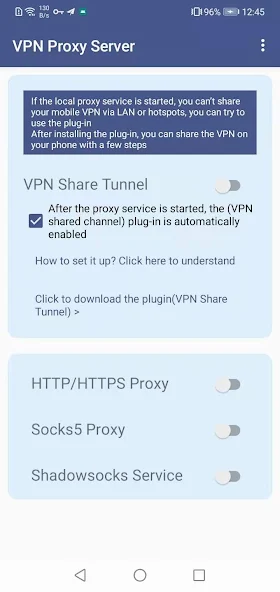 Скриншот приложения VPN Proxy Server:Tether NoRoot — скриншот 1