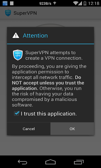 Скриншот приложения SuperVPN Pro — скриншот 1