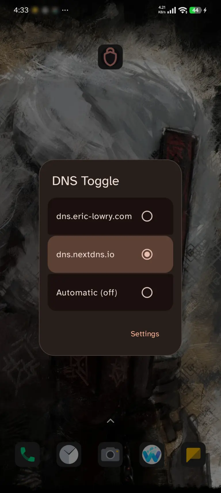 Скриншот приложения DNS Toggle — скриншот 2
