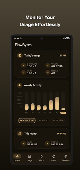 Скриншот приложения FlowBytes: Speed Meter & Data — скриншот 2
