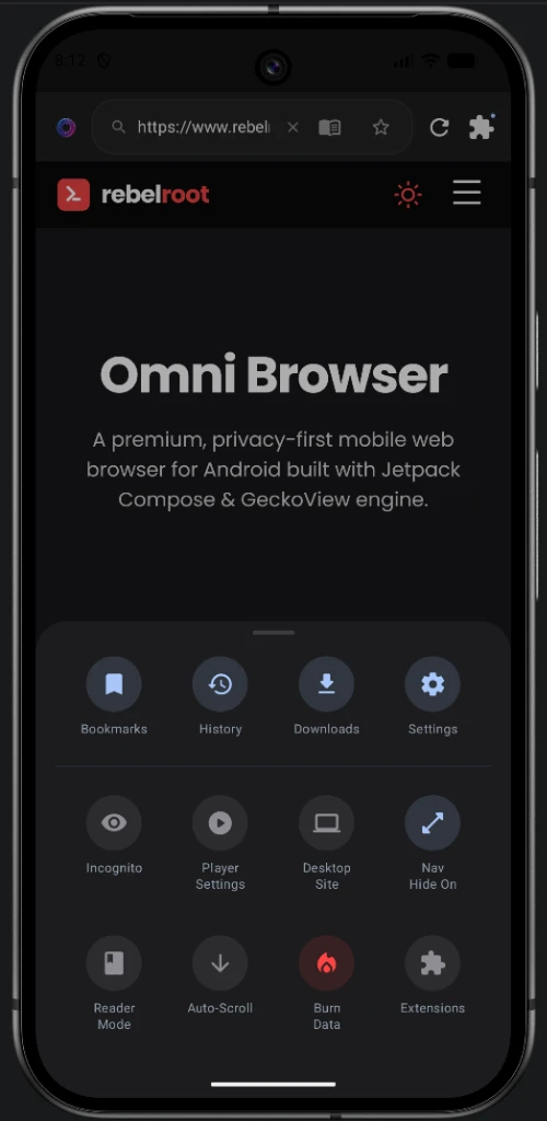 Скриншот приложения Omni Browser — скриншот 2