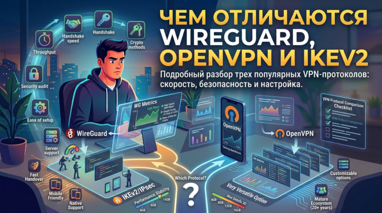 Чем отличаются WireGuard, OpenVPN и IKEv2